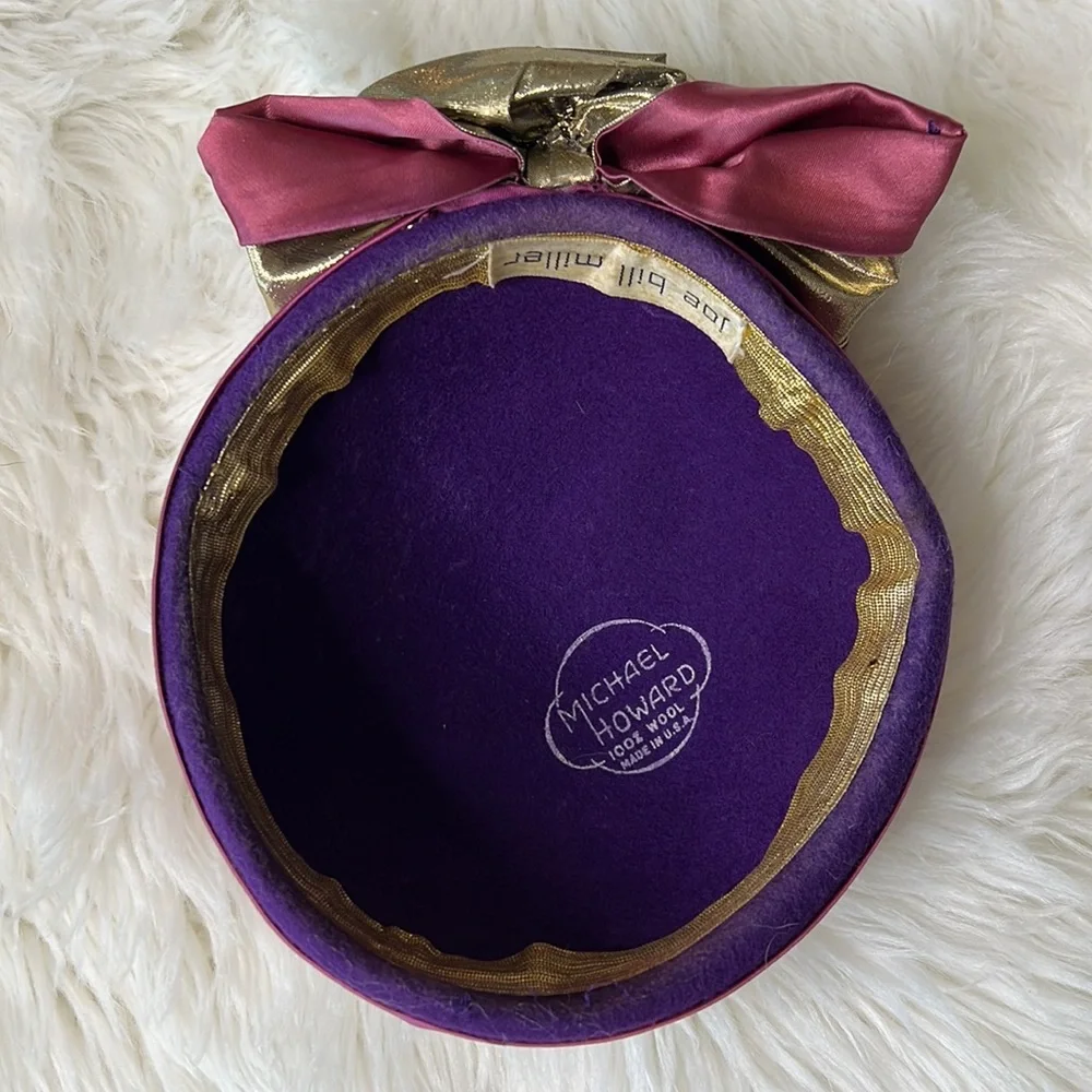 🔹 Michael Howard Joe Bill Miller Vintage Wool Pillbox Hat Made in USA